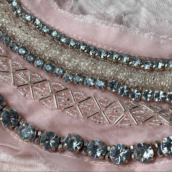 Anthropologie Deletta tee Size XS "Jewelscape Tee" in pale pink with sparkle! - Picture 3 of 5
